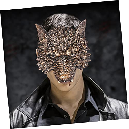 ERINGOGO Realistische Halloween Wolfsmaske Goldfarbig Leicht und Bequem Für Cosplay Kostüme Halloween Party Outdoor Festival Zufällige Farbe Zufällige Farbe von ERINGOGO