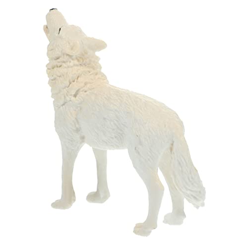 ERINGOGO Realistische Wolf Figur aus Kunststoff Detailgetreues Naturgetreues Wildlife Modell für Lebensechte Dekofigur Leicht und Beweglich für Desktop und Gartendeko von ERINGOGO