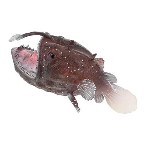 ERINGOGO Realistisches Fischspielzeug Anglerfisch Mini Meereslebewesen Modell aus Robustem Kunststoff für Unterwassererkundung und Pädagogisches in Schule und Geburtstag von ERINGOGO