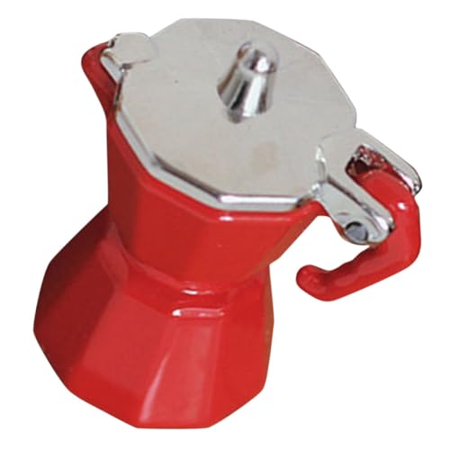 ERINGOGO Realistisches Kaffeemaschinenspielzeug Espressomaschine Küchenkaffee Kaffeemühle Puppenhaus Herd Spielzeugkaffeemaschinen Hersteller Miniatur Wasserkocher Bausatz Rot Legierung von ERINGOGO