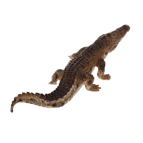 ERINGOGO Realistisches Krokodil Modell Statische Wildlife Figur mit Beweglichem Schnabel Edukatives Tiermodell für Pädagogisches Lernspielzeug Detailgetreuer Alligator Nachbildung von ERINGOGO