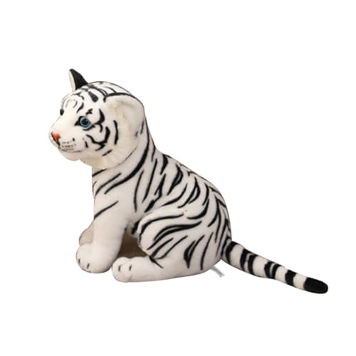 ERINGOGO Realistisches Weißes Tiger Kuscheltier Plüschstofftier Sanft als Geschenk Deko für Geburtstag Neujahr und Kinderzimmer von ERINGOGO