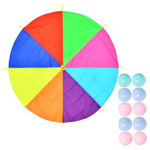 ERINGOGO Regenbogen Fallschirm Groß aus Robustem und Kunststoff für Outdoor Spiel Kooperationsförderndes Sensory Trainingsgerät für Garten Park Party Kindergarten Zufällige Zufällige Farbe ERINGOGO Regenbogen Fallschirm Groß aus Robustem und Kunststoff für Outdoor Spiel Kooperationsförderndes Sensory Trainingsgerät für Garten Park Party Kindergarten Zufällige Zufällige Farbe von ERINGOGO