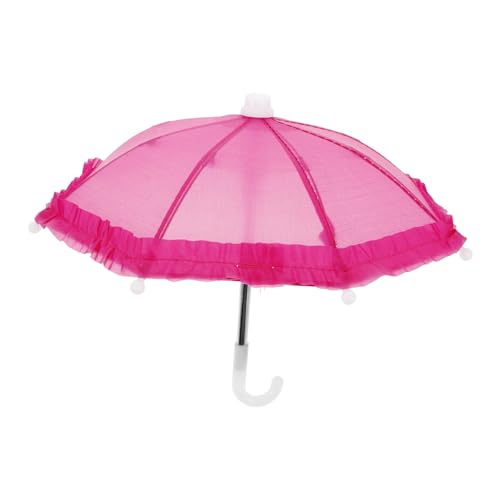 ERINGOGO Regenschirm Für Puppen Niedliche Puppenaccessoires Verstellbare Parasol Für Puppenhaus Und Garten Kreatives Spielzeug Für Rosafarbene Miniaturregenschirme von ERINGOGO