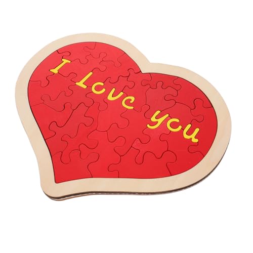 ERINGOGO Romantisches Holzpuzzle Herzform Groß Handgefertigt Entspannendes Valentinstagsgeschenk für Dekoratives Liebes für Hochzeit Büro Zuhause Kreatives Holzspielzeug von ERINGOGO