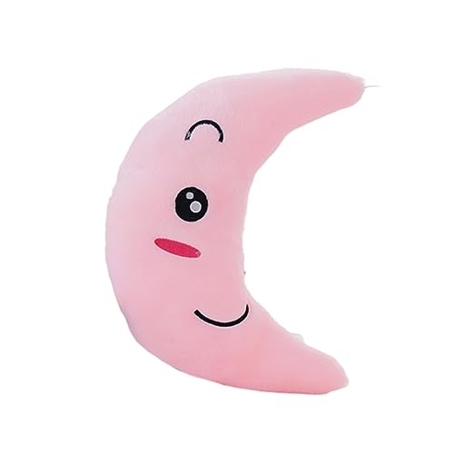 ERINGOGO Rosa LED Leuchtendes Mond Kissen Kreatives Dekokissen Für Plüschige Spielzeugpuppe Ohne Batterie Für Schlafbereiche von ERINGOGO