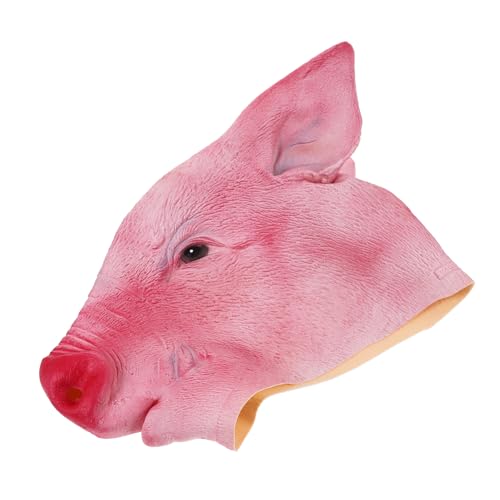 ERINGOGO Rosa Schweinkopfmaske Kostüm Halloween Erwachsene Ausfall lustig Maskerademaske Halloween-Schwein-Maske Maskerade Kostüm Maske Schweineparty Partymaske von ERINGOGO