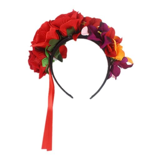 ERINGOGO Rotes Blumenstirnband mit und Rosen Modischer Haarschmuck für Damen Geeignet für Halloween Partys Festivals Fotografie und Strandurlaub ERINGOGO Rotes Blumenstirnband mit und Rosen Modischer Haarschmuck für Damen Geeignet für Halloween Partys Festivals Fotografie und Strandurlaub von ERINGOGO