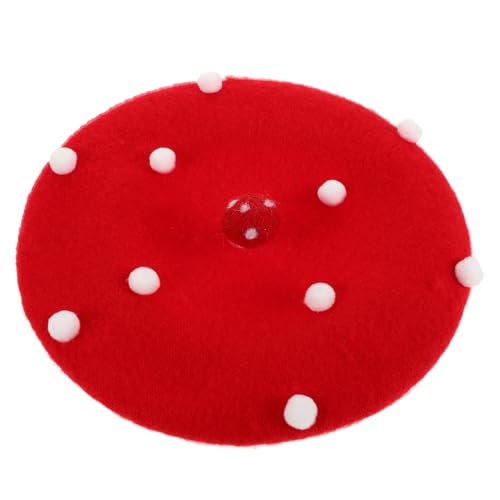 ERINGOGO Rotes Wollpilz Baskenmütze Französischer Künstlerstil Warmes Wintermütze Mädchen Lolita Kawaii Vintage Beret Modischer Malerhut von ERINGOGO