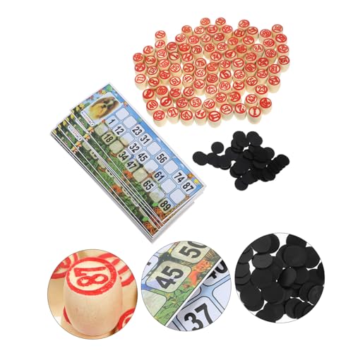 ERINGOGO Russisches Lotto Spielset aus Holz Langlebig und Wiederverwendbar Lustige Bingo Karten Kompakt und Leicht für Familien und Partyspiele Geeignet für Erwachsene und Soziale von ERINGOGO