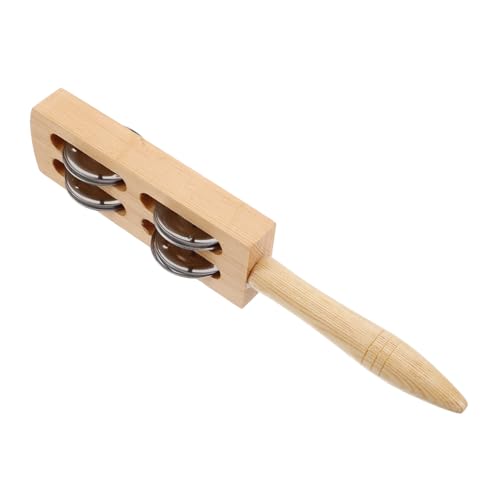 ERINGOGO Schellenstab Percussion Instrument Holzgriff Handheld Jingle Bells Musikspielzeug Rhythmusfördernd für Musikalische Früherziehung und Hörentwicklung von ERINGOGO