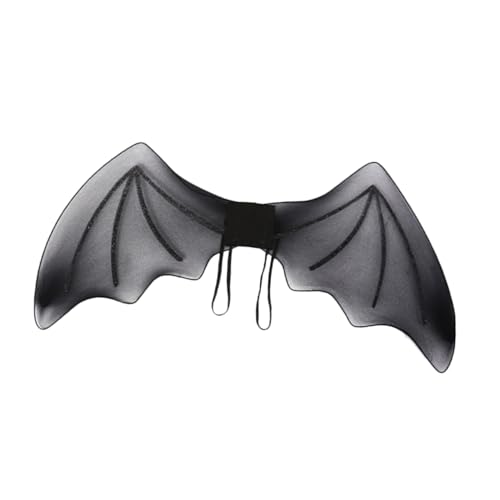 ERINGOGO Schwarze Fledermausflügel Cosplay Halloween Kostüm Flügel Leichtes Karneval Party Accessoire für Damen und Herren von ERINGOGO