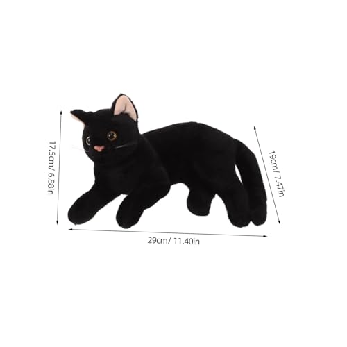ERINGOGO Schwarze Plüschkatze Realistische Kuscheltier Figur Weiches Stofftier Kätzchen Dekoration für Halloween Geburtstagsfeier von ERINGOGO