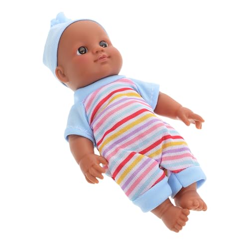 ERINGOGO Schwarze Puppe babypuppe kinderspielzeug Weiches Puppenkunsthandwerk Puppenposen Puppenbegleiter Nurturing kinderpuppe Spielzeugpuppe PVC von ERINGOGO