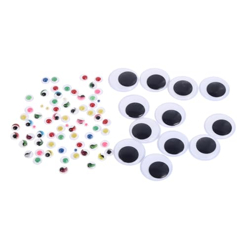 ERINGOGO Selbstklebende Bunte Wackelaugen und Schwarze Augenaufkleber mit Farbigen Wimpern für DIY Basteln Puppen Tieraugen Scrapbooking Kindergarten und Handwerksprojekte von ERINGOGO