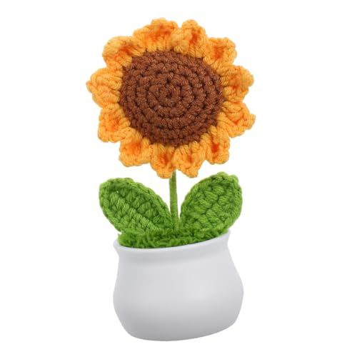 ERINGOGO Simulierte Sonnenblume Auto Pflanzen süße Häkelarbeit Häkelblüten Sonnenblumenplüsch Sonnenblume deko wohnaccessoires Blumen-Autozubehör Kleine Topfblumen häkeln Häkelpflanze Garn ERINGOGO Simulierte Sonnenblume Auto Pflanzen süße Häkelarbeit Häkelblüten Sonnenblumenplüsch Sonnenblume deko wohnaccessoires Blumen-Autozubehör Kleine Topfblumen häkeln Häkelpflanze Garn von ERINGOGO