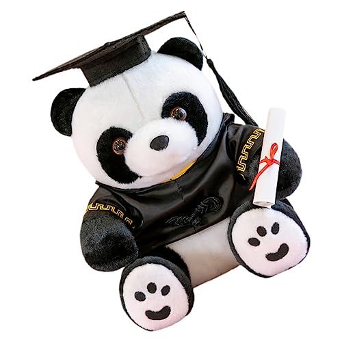 ERINGOGO Spielzeug Abschlussbär 2023 Spielset für Kinder schwarzer Hut Panda Hüte Geschenke Plüschtier Abschlussfeier-Dekoration niedlich Plüschbär Puppe schmücken Baby PP Baumwolle von ERINGOGO