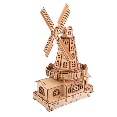 ERINGOGO Rätsel 3D-Windmühlen-Puzzle Windmühlenpuzzle aus Holz Windmühlen-Puzzle selber Machen Puzzle Windmühle Handbuch Niederlande Hölzern von ERINGOGO