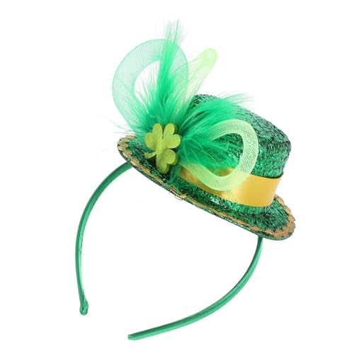 ERINGOGO St Patricks Day Haarband mit Grünem Kleeblatt und Netz Hut Damen Party Kopfschmuck Bequemes Stirnband für Festtagskostüm und Familienfeiern ERINGOGO St Patricks Day Haarband mit Grünem Kleeblatt und Netz Hut Damen Party Kopfschmuck Bequemes Stirnband für Festtagskostüm und Familienfeiern von ERINGOGO