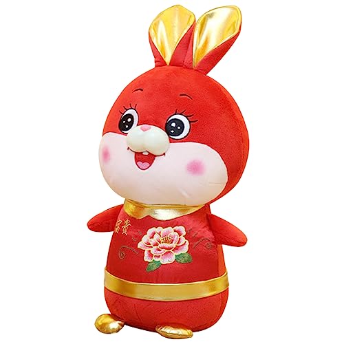 ERINGOGO Sternzeichen Hase Puppe Kinderspielzeug Fengshui-Tierfigur 2023 chinesische neujahrszahl Geschenke Plüschtier Neujahrsgeschenk für Kinder Hasenmaskottchen des neuen Jahres Haushalt von ERINGOGO