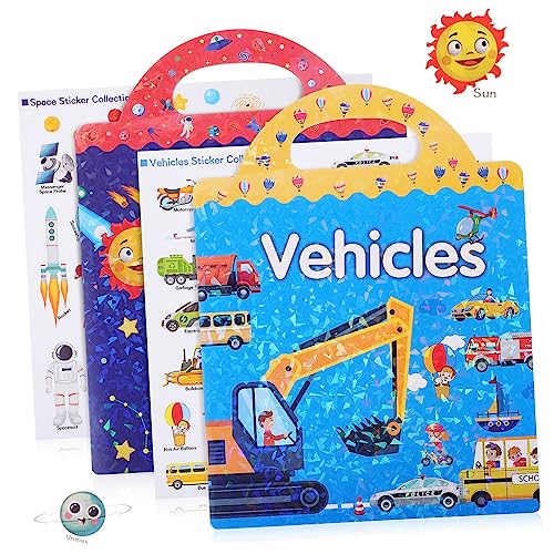 ERINGOGO Stickerbuch für Kleinkinder Verkehrs und Weltraumthema Pädagogisches Kreativität und Vorstellungskraft mit Ansprechenden Mustern und Praktischem Design ERINGOGO Stickerbuch für Kleinkinder Verkehrs und Weltraumthema Pädagogisches Kreativität und Vorstellungskraft mit Ansprechenden Mustern und Praktischem Design von ERINGOGO