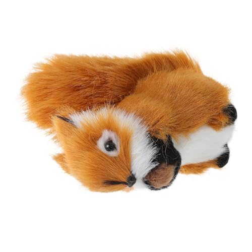 ERINGOGO Stofftiermodell Kleines Hakenband Weihnachtssimulierte Eichhörnchen Süße Simulations-eichhörnchen Desktop-eichhörnchen Miniatur-bauernhofzaun Light Brown Plastik von ERINGOGO