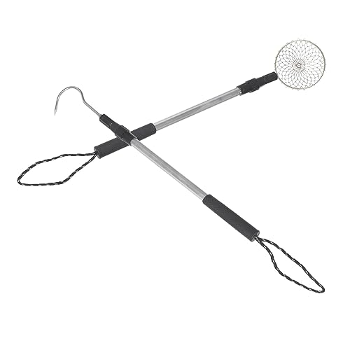 ERINGOGO Strandsieb Teilig Aluminium Teleskopstange und Großer Verzinkter Eisenscoop Robustes Sand Siebwerkzeug für Muschelsuche Strandspielzeug und Felsensuche Langlebig und Sicher für von ERINGOGO