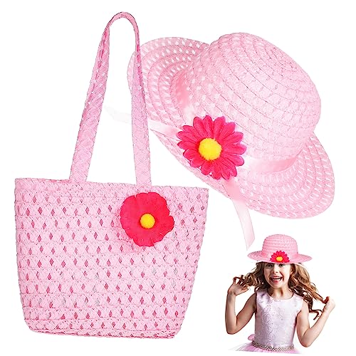 ERINGOGO Strohhut Set für Dekorativer und Passender Strandtasche Leichte Sommermütze für Strand und Tee Partys Uv Schutz Atmungsaktiv und Bequem ERINGOGO Strohhut Set für Dekorativer und Passender Strandtasche Leichte Sommermütze für Strand und Tee Partys Uv Schutz Atmungsaktiv und Bequem von ERINGOGO