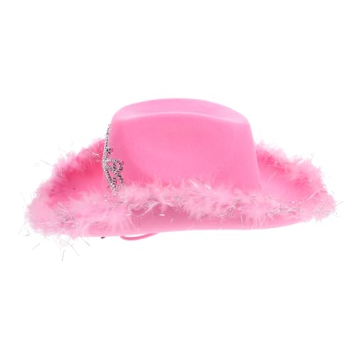 ERINGOGO Stylischer Pinker Cowboyhut mit Leuchteffekt Western-stil Kostüm Accessoire für Damen und Mädchen für Party Karneval Cosplay und Festival Einheitsgröße mit Federrand ERINGOGO Stylischer Pinker Cowboyhut mit Leuchteffekt Western-stil Kostüm Accessoire für Damen und Mädchen für Party Karneval Cosplay und Festival Einheitsgröße mit Federrand von ERINGOGO