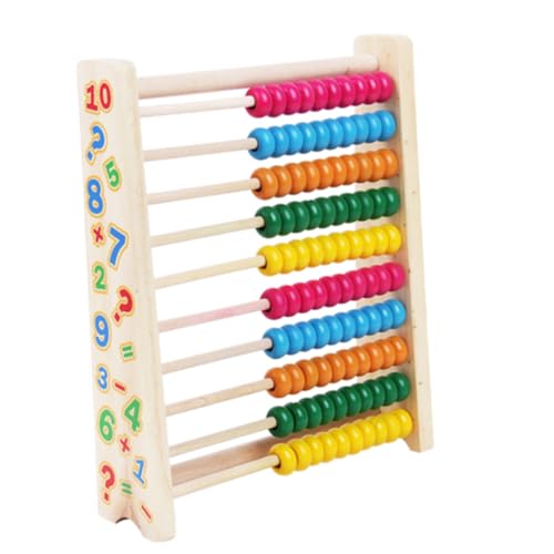 ERINGOGO Teiliges Buntes Holz Rechenrahmen für Farbenfrohe Perlen Glatte Oberfläche Kindersicheres Lernspielzeug zur Frühkindlichen Bildung und Rechenförderung Zufällige Zufällige Farbe von ERINGOGO
