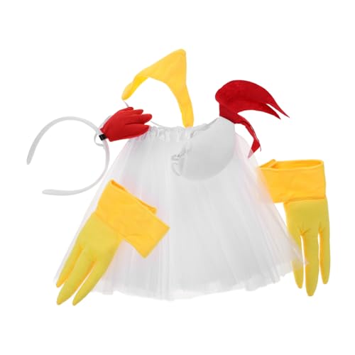 ERINGOGO Teiliges Hühnchen Kostüm Set mit Stirnband und Tutu Kreatives Küken Design Atmungsaktiv Vielseitig Kombinierbar für Festival Halloween Party und Cosplay von ERINGOGO