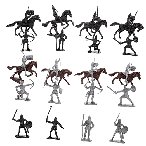 ERINGOGO Teiliges Mini Soldaten Figuren aus Langlebigem Kunststoff Detailreiche Mittelalterliche Ritter und Miniaturmodelle Realistische Spielfiguren für Sandtisch Dekoration von ERINGOGO