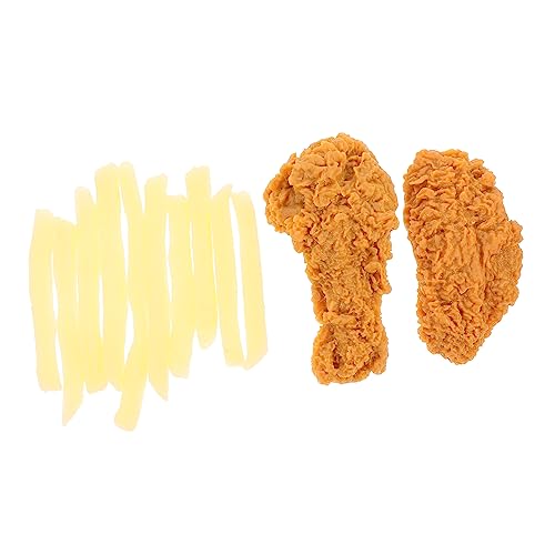 ERINGOGO Teiliges PVC Simulation Food Model mit Chicken Legs Chicken Wings und Pommes Frites Realistische Dekoration für Fotorequisiten Lehrmittel und Küchen Deko Langlebig und von ERINGOGO