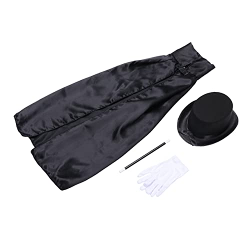 ERINGOGO Teiliges Zaubererkostüm Set Für Halloween Outfit Mit Zauberer Hut Umhang Handschuhen Krawatte Und Zauberstab Für Karneval Und Kostümpartys von ERINGOGO