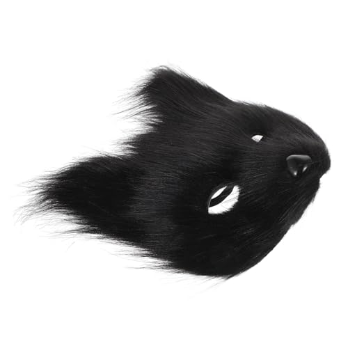 ERINGOGO Tierische Maske Maskerade Fuchs Halloween Masken Tier-cosplay-maske Tiergesichtsmaske Partyzubehör Einzigartige Maske Zarte Partymaske Black Haar von ERINGOGO