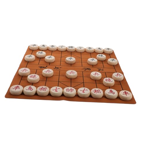 ERINGOGO Tragbares Chinesisches Schachset aus Holz mit Faltbarem Brett und Schachfiguren Kreatives Design Leicht zu Transportieren und Praktisch zu Verstauen für Reisen und Spieleabende von ERINGOGO