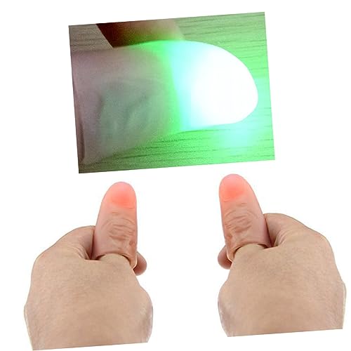 ERINGOGO Trick Daumenlampe Superhelle Blinkende Fingerlichter für Magische Tricks Komfortabel Tragbar Zufällige Farben Perfektes Partygeschenk für Freunde Zufällige Farbe von ERINGOGO