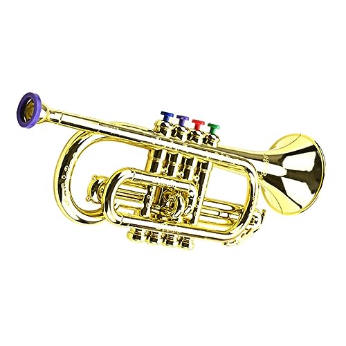 ERINGOGO Trompete Goldene Töne Trompete für Kleinkinder Musikinstrument für Jungen und für Geburtstage und Feste Leicht und Tragbar für Jede Gelegenheit von ERINGOGO