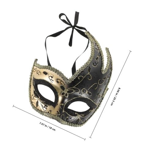 ERINGOGO Venezianische Masquerade Halbgesichtsmaske Schwarz mit Sicherem Sitz und Leichtem Design für Karneval Cosplay und Party Vintage Retro Stil Bühnenaccessoire ERINGOGO Venezianische Masquerade Halbgesichtsmaske Schwarz mit Sicherem Sitz und Leichtem Design für Karneval Cosplay und Party Vintage Retro Stil Bühnenaccessoire von ERINGOGO