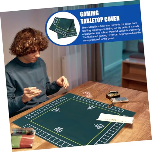 ERINGOGO Verdickte Mahjong tischdecke aus Polyester mit Geräuschdämpfender Oberfläche und Rutschfester Gummiunterseite Quadratische Spielmatte Schützende Tischauflage für Brettspiele von ERINGOGO