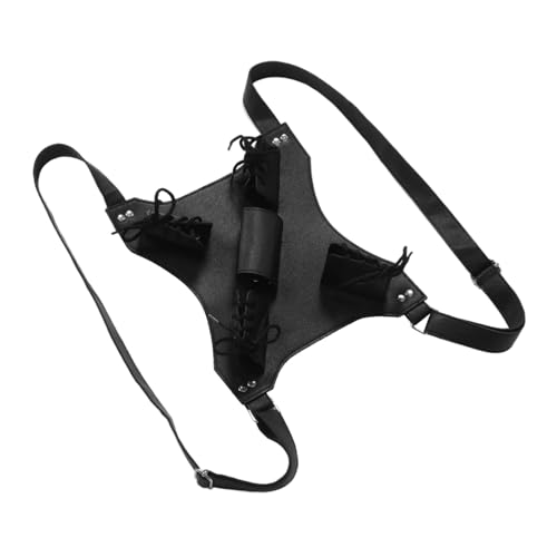 ERINGOGO Verstellbarer Doppelschultergurt Schwerthalter PU Leder Mittelalterlicher Gürtel für Erwachsene Cosplay Kostüm Zubehör mit Kapazität für Zwei Schwerter ERINGOGO Verstellbarer Doppelschultergurt Schwerthalter PU Leder Mittelalterlicher Gürtel für Erwachsene Cosplay Kostüm Zubehör mit Kapazität für Zwei Schwerter von ERINGOGO