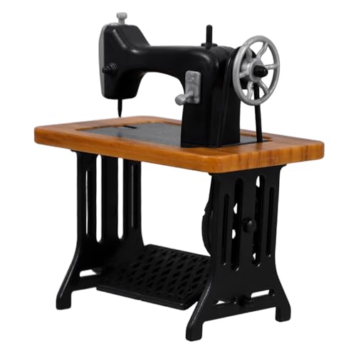 ERINGOGO Vintage Puppenhaus Nähmaschine Miniatur Modell Retro Design Dekorative Micro Landschafts Deko für DIY Dollhouse Möbel Realistische Kleine Nähmaschine als Puppenstuben Zubehör von ERINGOGO