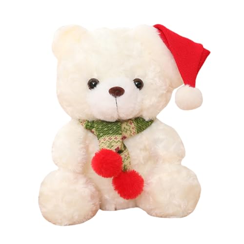 ERINGOGO Weicher Plüschbär Weihnachtsdekoration Tischornament Festlicher Kuscheltier-weihnachtsbär für Weihnachtsfeier und Wohnzimmer von ERINGOGO