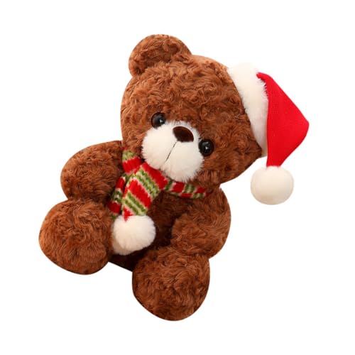 ERINGOGO Weicher Weihnachtsplüschbär Kuscheliges Weihnachtsornament Festliche Tischdekoration Perfektes für Mädchen Jungen und Familie von ERINGOGO