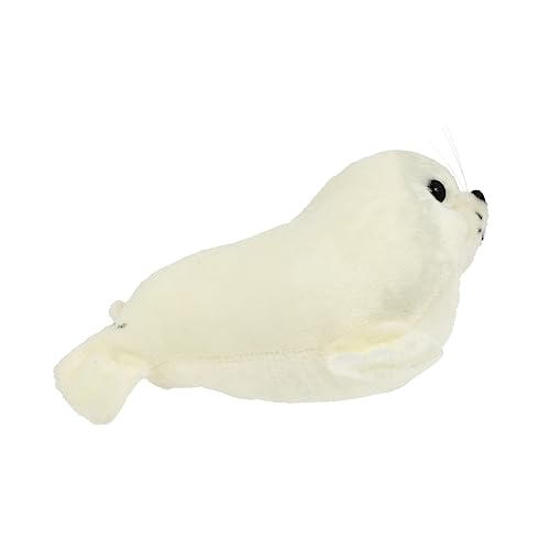 ERINGOGO Weiches Plüschrobben Kuscheltier Weiß Flauschiges Stofftier für Kreatives Cartoon Design Perfektes und Dekoration für Jungen und Mädchen von ERINGOGO