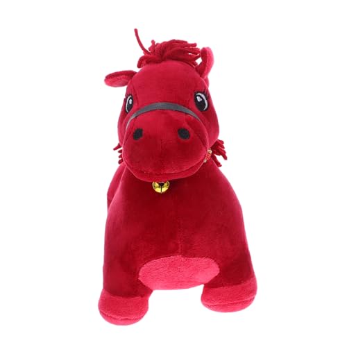 ERINGOGO Weihnachtliches Rotes Plüschpferd Weiches Chinesisches Horse Glücksbringer und Dekoration zum Jahr des Pferdes Kuscheliges für Zuhause von ERINGOGO