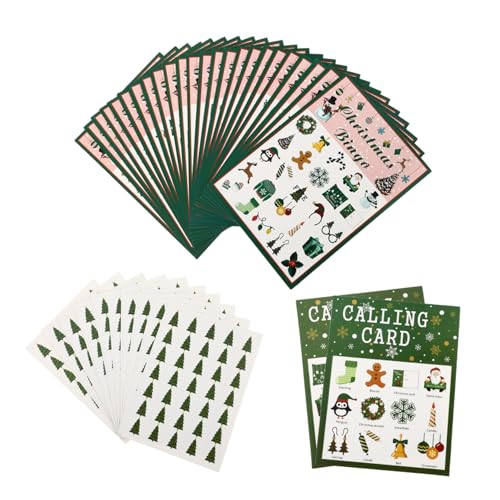 ERINGOGO Weihnachts-Bingo-Spiel Karten aus Hochwertigem Papier Quadratisch Farblich Stabil Spieler Tragbar für Lustige Weihnachtsfeier und Kinderparty Zufällige Farbe ERINGOGO Weihnachts-Bingo-Spiel Karten aus Hochwertigem Papier Quadratisch Farblich Stabil Spieler Tragbar für Lustige Weihnachtsfeier und Kinderparty Zufällige Farbe von ERINGOGO