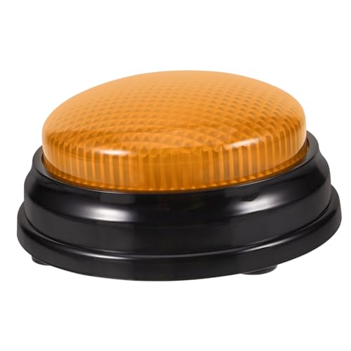 ERINGOGO Witziger Licht Sound Button aus Robustem Kunststoff Batteriebetrieben als Büro Scherzspielzeug und Party für Spiele Wettbewerbe und Team Events Gelb mit Warnsignal von ERINGOGO