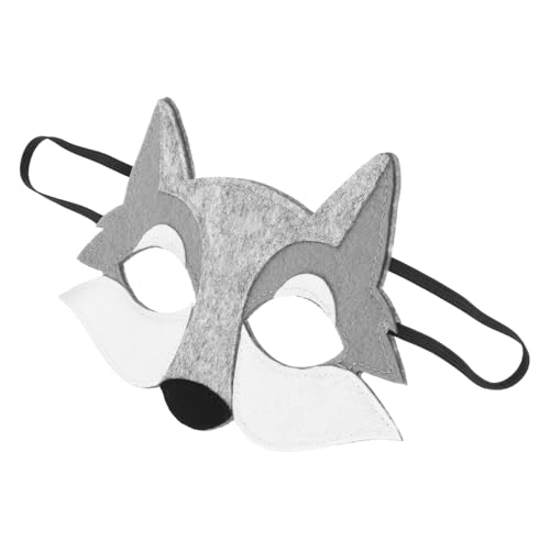 ERINGOGO Wolfskopfmaske Masken für Kinderpartys Partymaske Cosplay Fuchsmaske halloween dekoration Wolfsmaske Maskenball Maske für Festival dekorative Halloween-Maske gefühlt Grey von ERINGOGO
