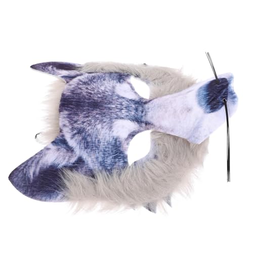 ERINGOGO Wolfsmaske Halloween Geführt Beängstigende Maske Männer Halloween-maske Fell Halloween-cosplay-requisiten Maske Gruselig Dekorativ Abs Dekorationen Gruseliges Halloween Grey Pe von ERINGOGO